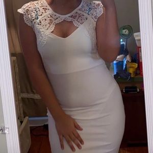 Elegant white mini dress